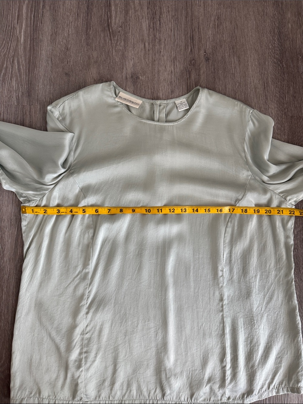 Liz Claiborne Long Sleeve Silk Shirt in Light Mint Green - Picture 7 of 13